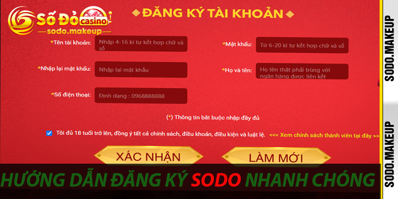 Hướng dẫn Đăng ký Sodo nhanh chóng